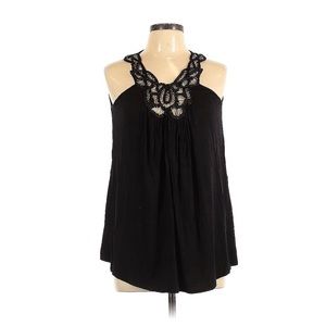 Pleione Embellished Halter Tank Black L